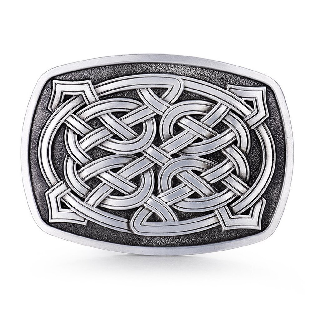 3629 MASOP Rectangle Original Irish Celtic Knot Gentleman Belt Buckle